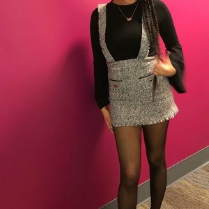 Black and white overall skirt